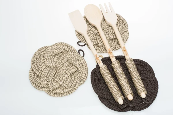 Set Cucchiarelle e Presine da Cucina (6 pezzi) - Legno e Cima